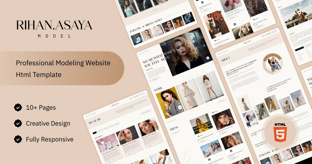 Rihan Asaya Modeling Website Tailwind HTML Template