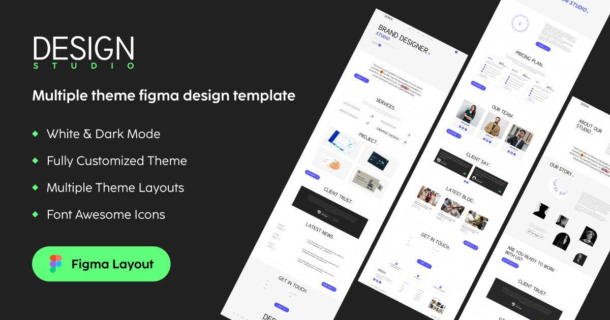 Design studio : Figma Template for Digital Design Agencies