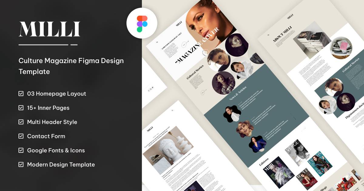 Milli - Online Magazine website Figma Template