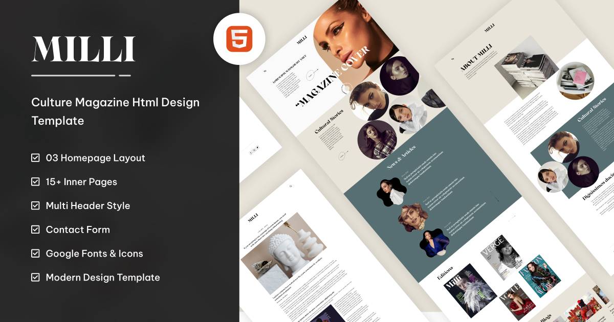 Milli - Online Magazine Website HTML Templates