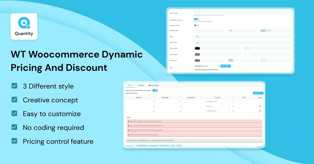 WT Woocommerce Dynamic Pricing and Discount plugin