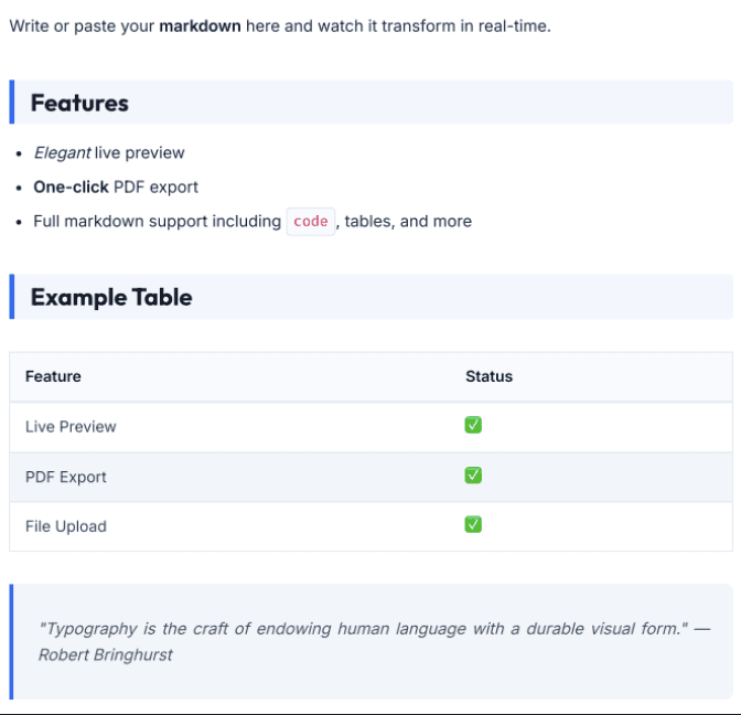Markdown to Beautiful PDF Converter image 2