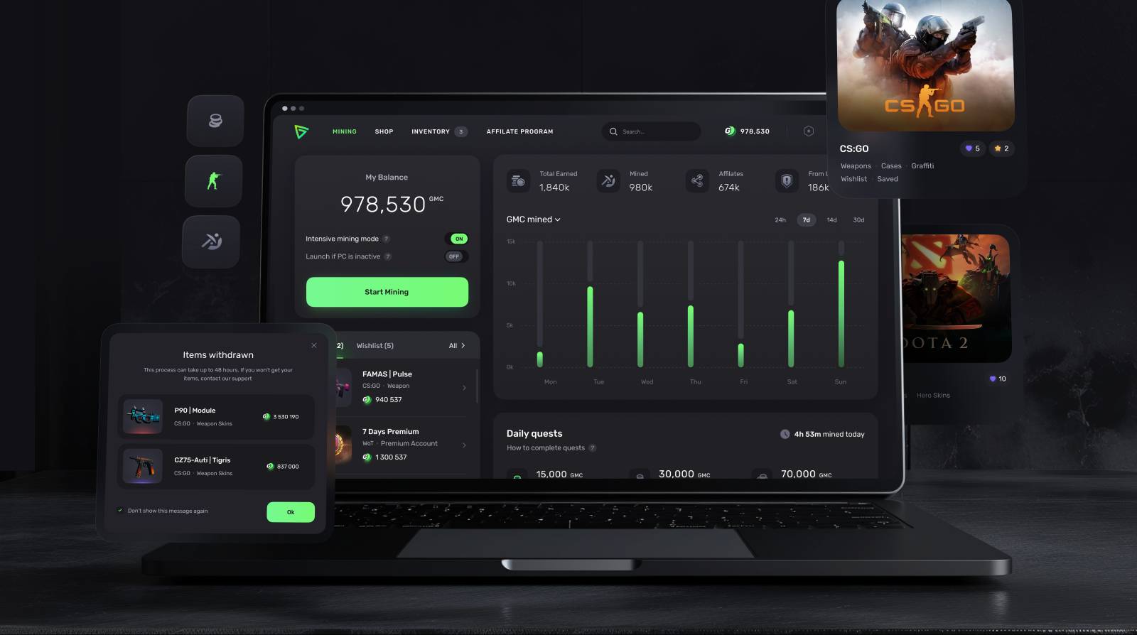 Game Machine - mining app for gamers