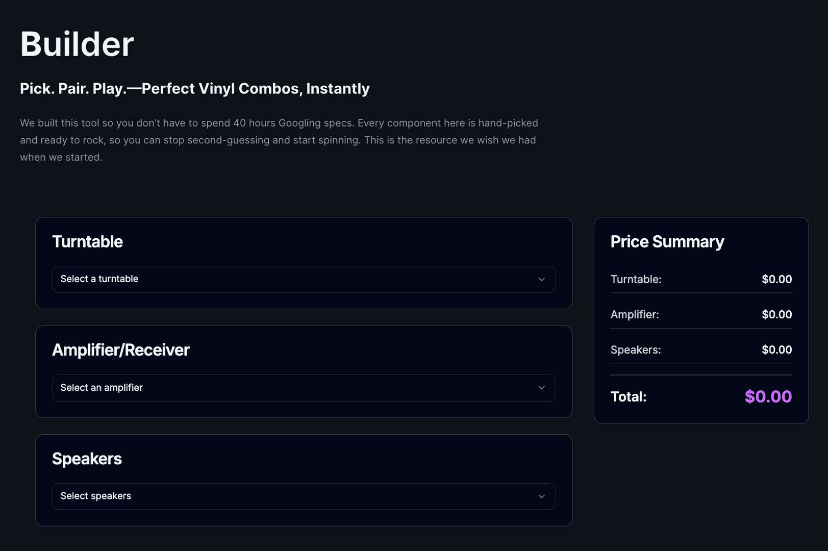 Vinyl Setup Builder image 1