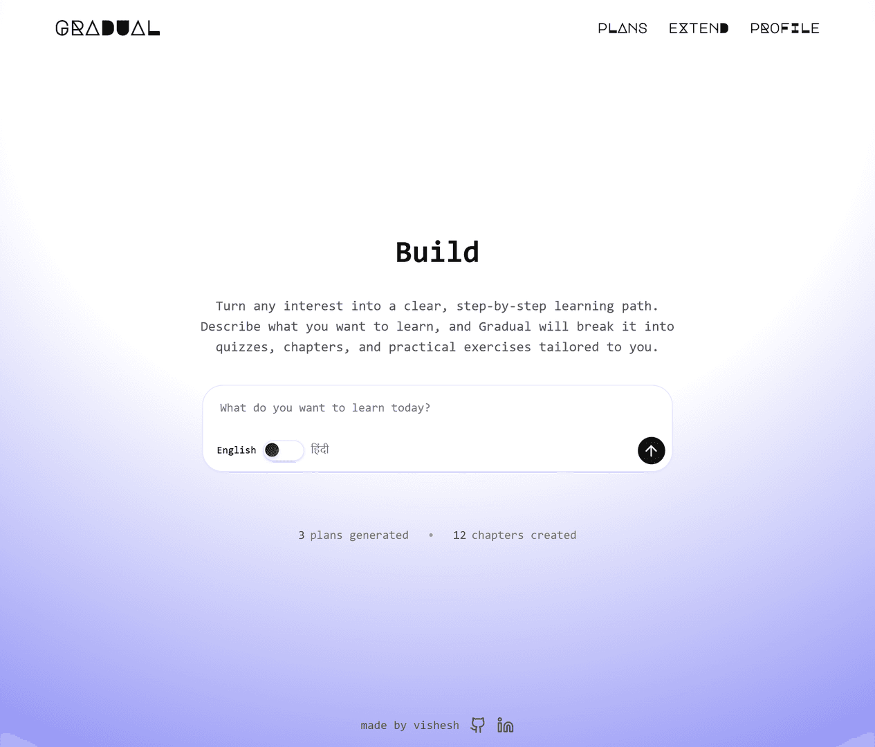 Gradual - An AI based hobby learning platform image 3