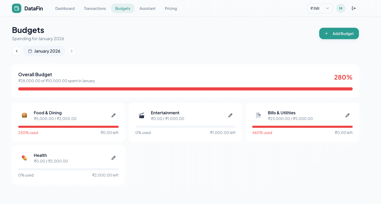 DataFin - Personal Finance Tracker image 2