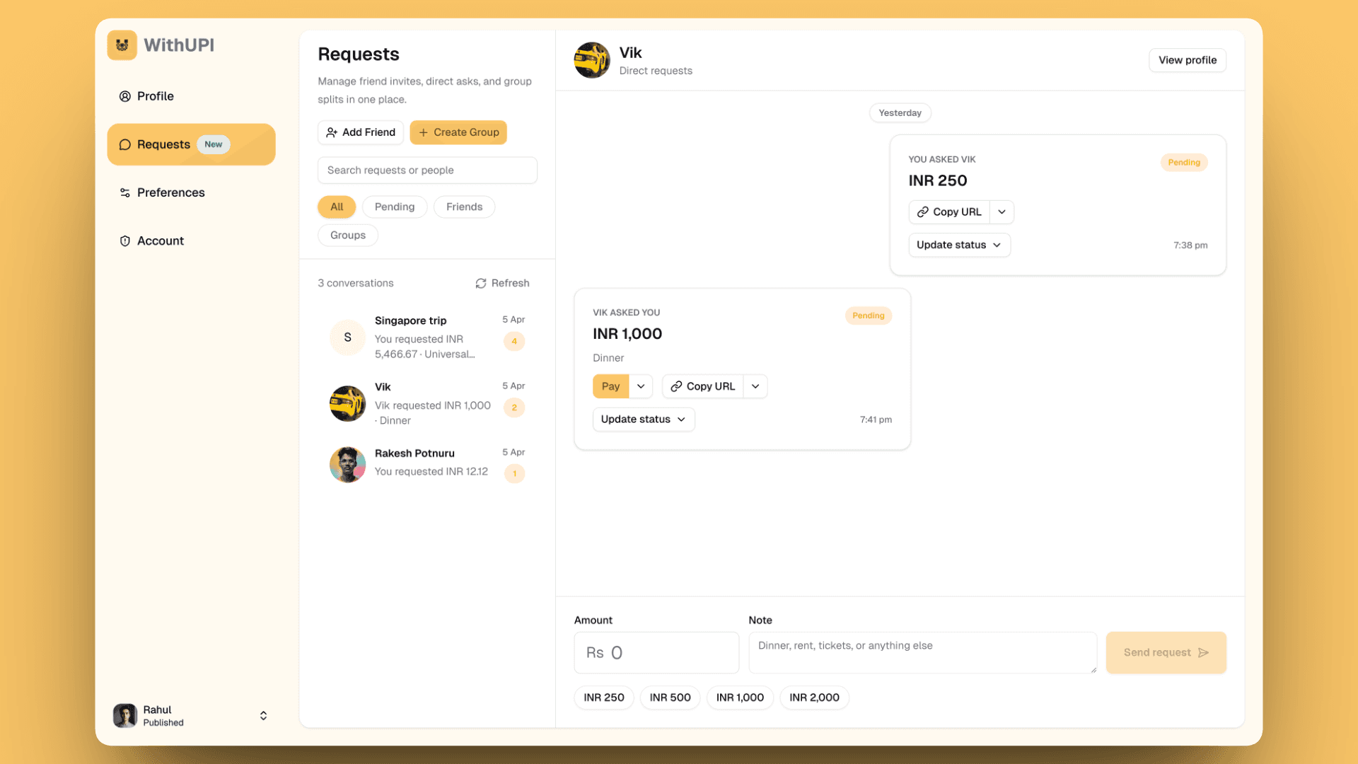 Payment Requests by WithUPI image 2