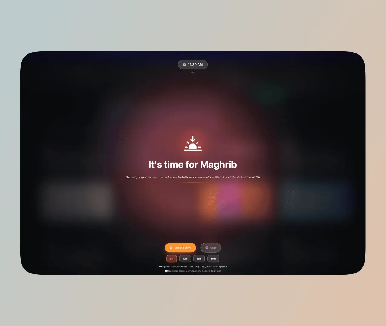 Minarah - Full Screen Prayer Reminder App image 4