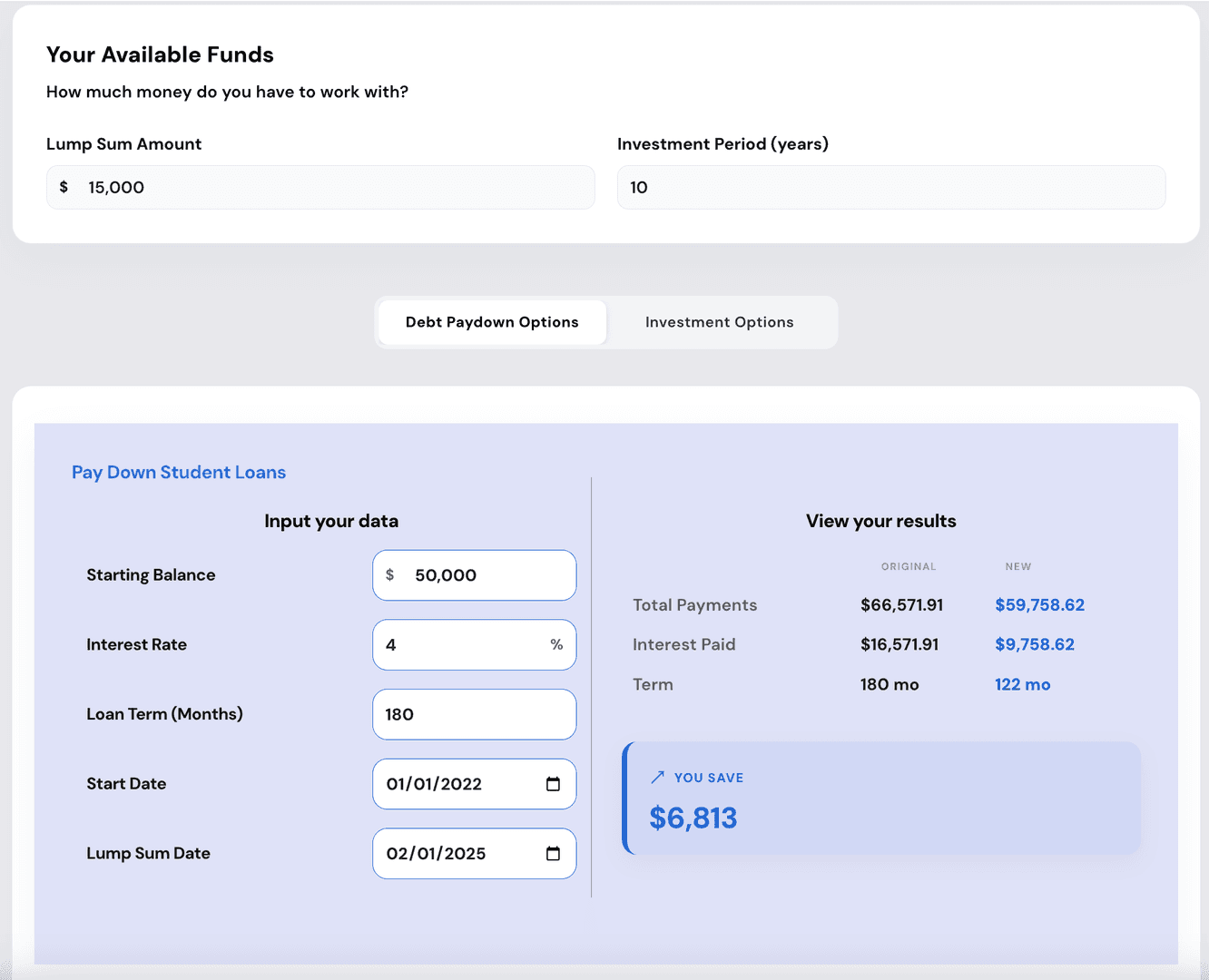 Paydown vs Investment Calculator | Planwell image 3