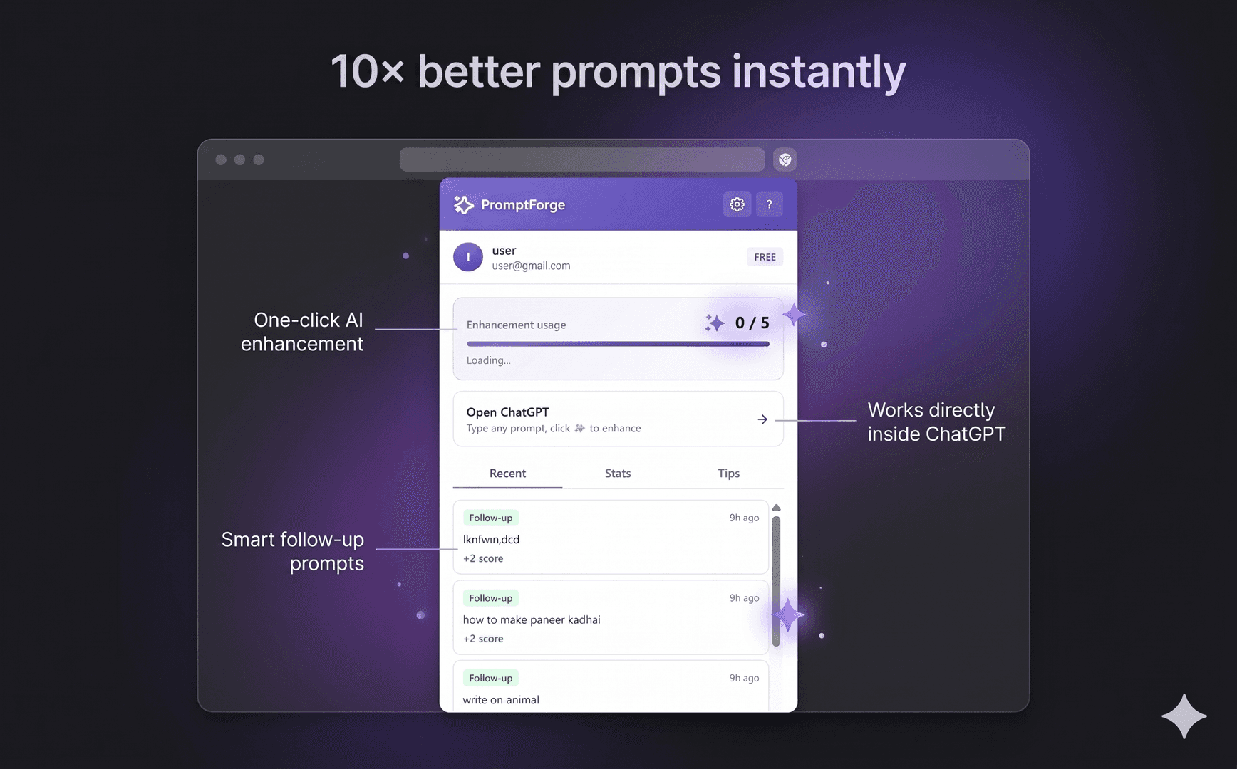 PromptForge — Make ChatGPT 10× Smarter image 1