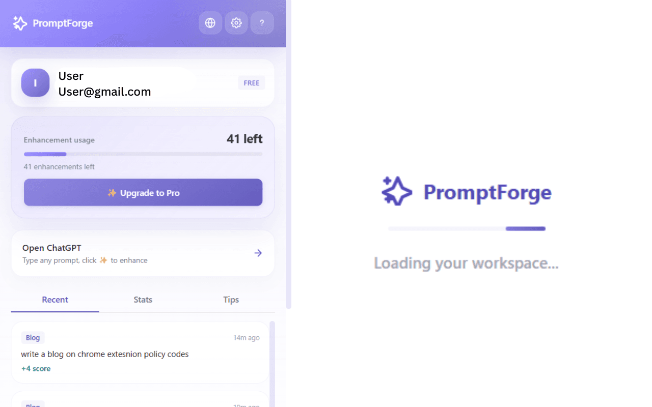 PromptForge — Make ChatGPT 10× Smarter image 2