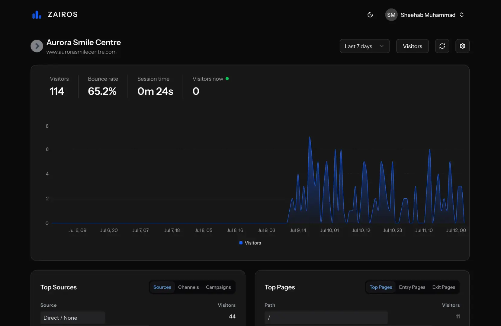 Zairos Analytics - web visitor analytics SaaS image 1