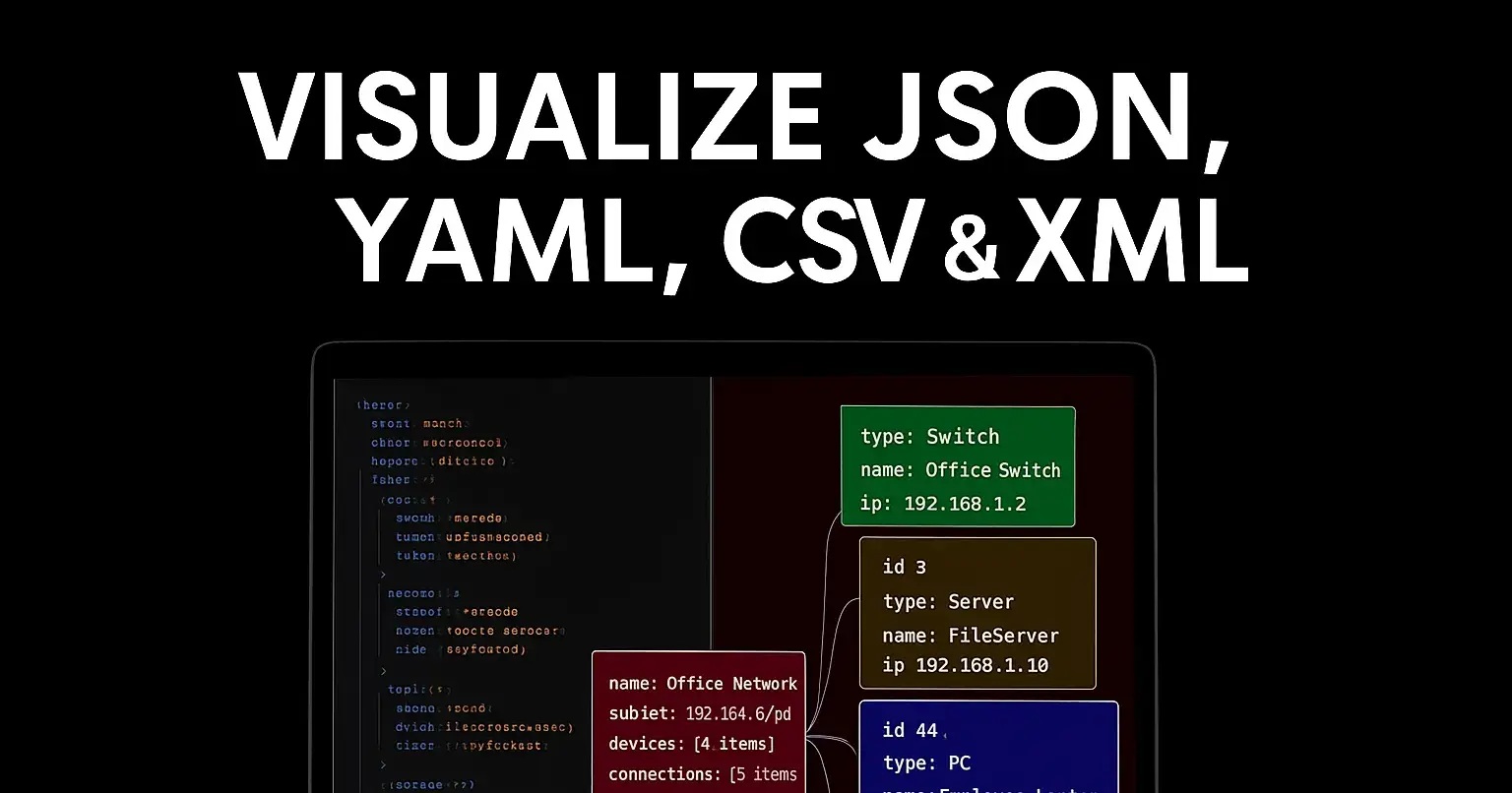 Visualize JSON, YAML, TOML and XML into diagrams in seconds