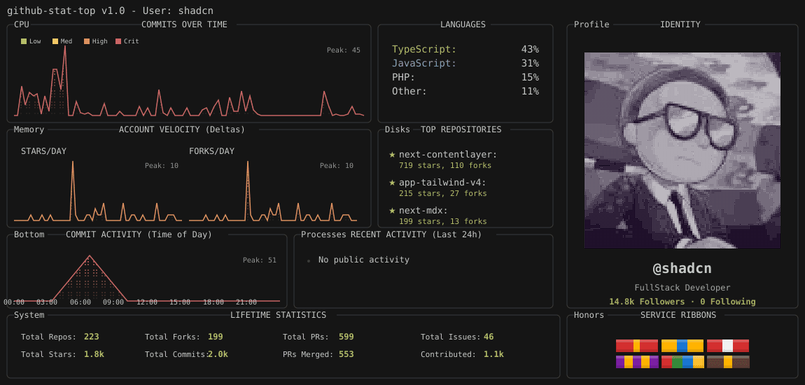 GitHub Retro Stats API image 1