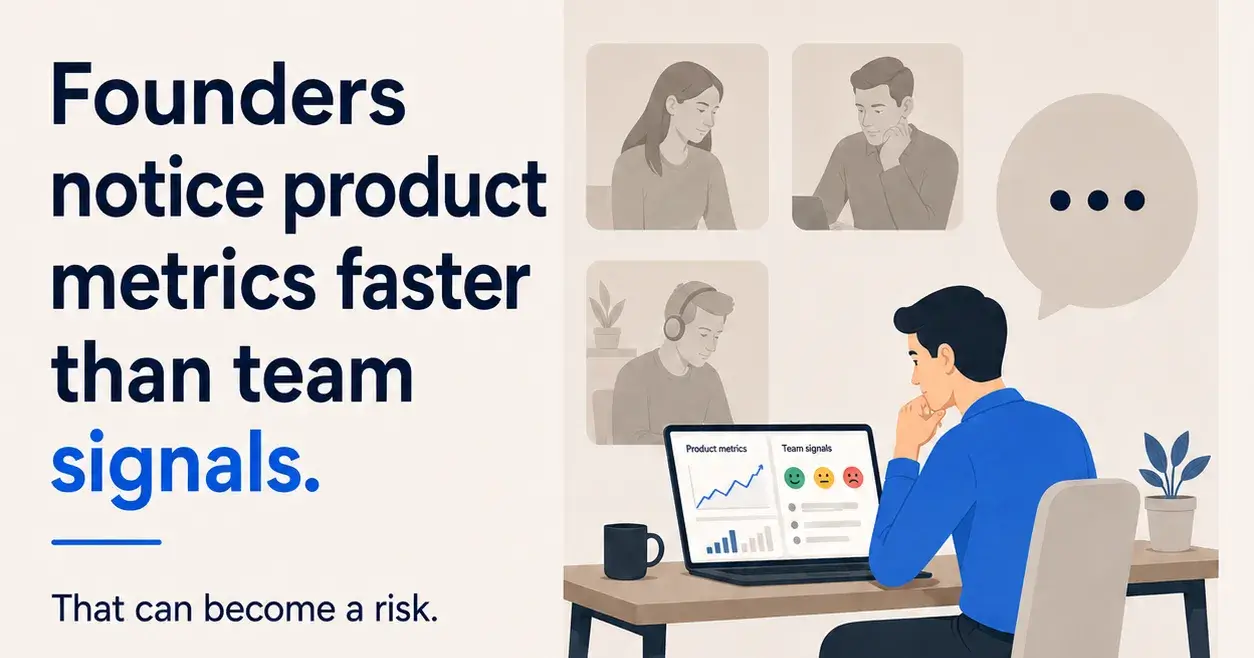 Founders notice product metrics faster than team signals.