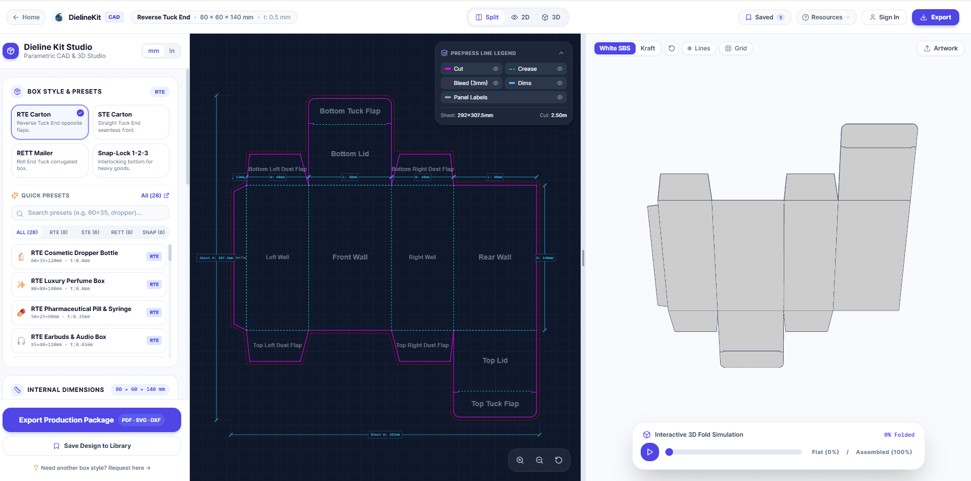 DielineKit — Parametric Dieline Generator image 1