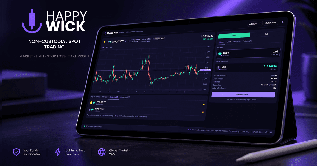 Happy Wick: Non-custodial spot trading image 2