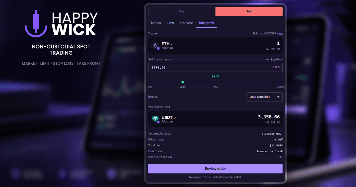 Happy Wick: Non-custodial spot trading image 5