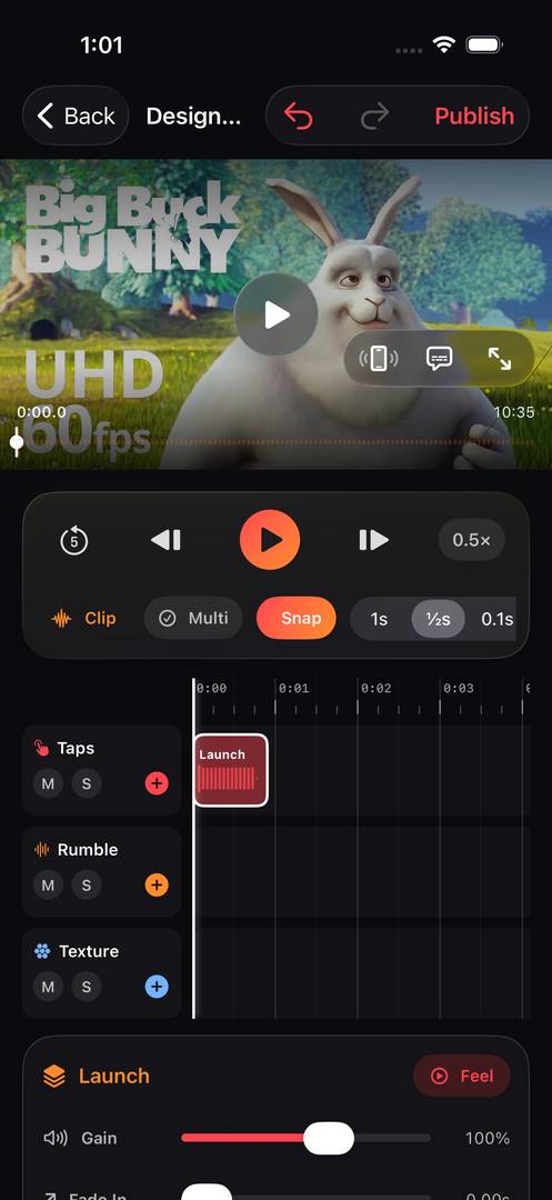 Haptix: Haptic Video App for iPhone image 1