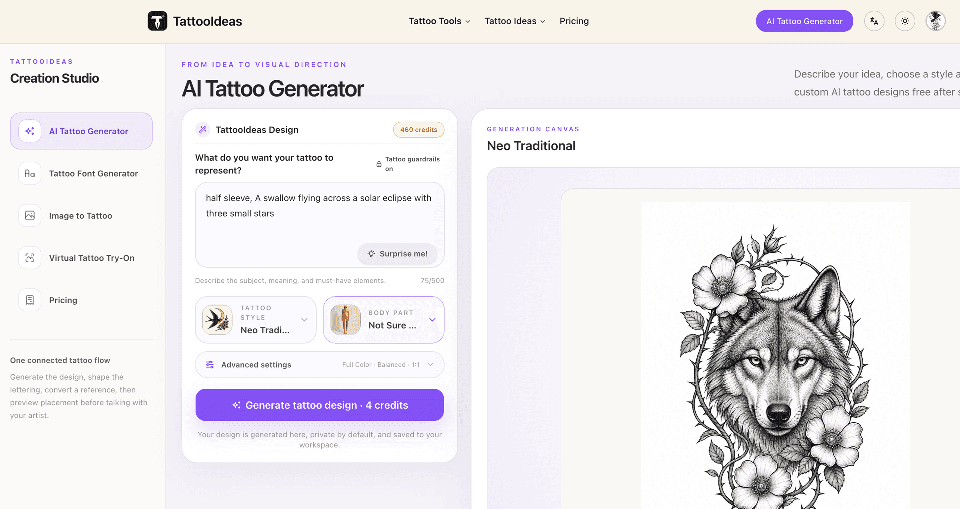 AI Tattoo Generator & Planning Tools image 1