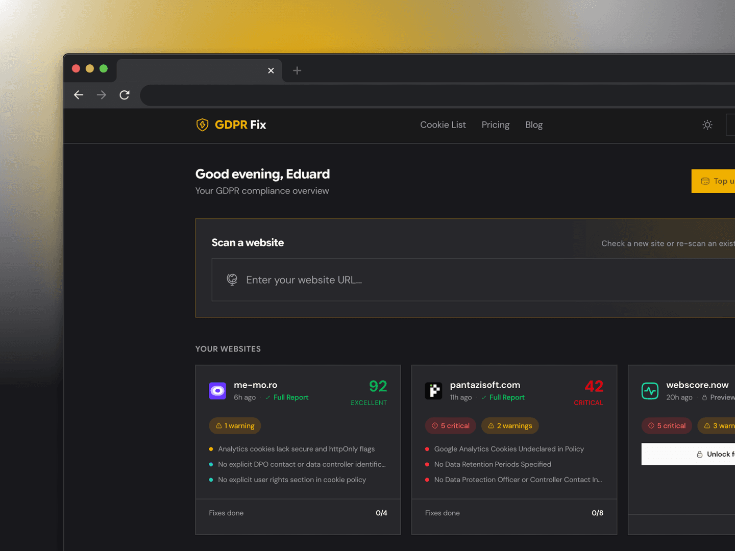 GDPRFix -  GDPR & ePrivacy Compliance Checker image 1