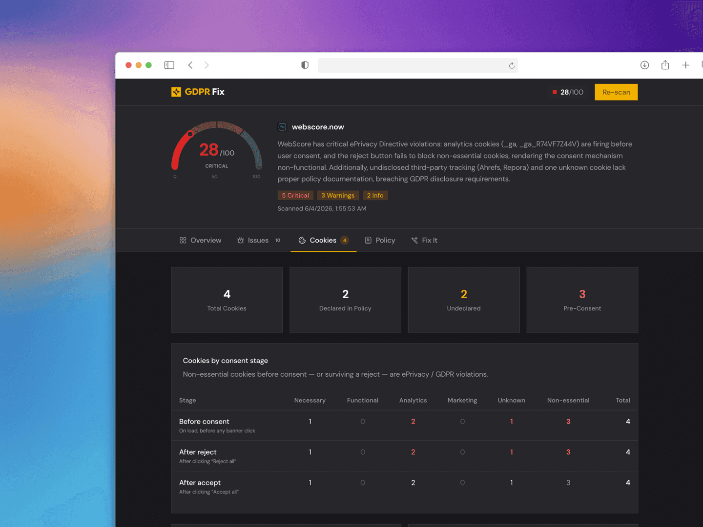 GDPRFix -  GDPR & ePrivacy Compliance Checker image 2