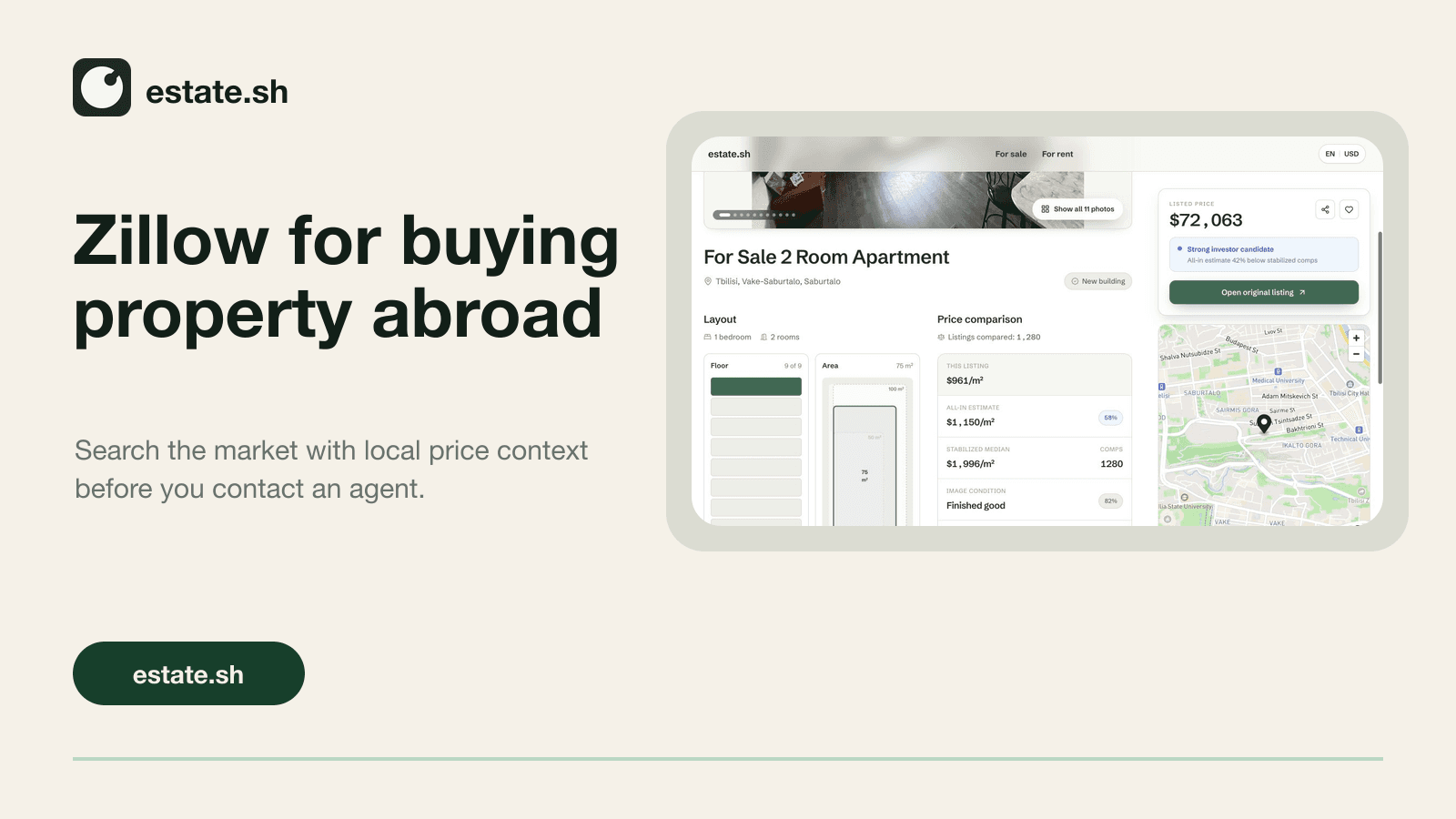 Property abroad, made clear | estate.sh image 1