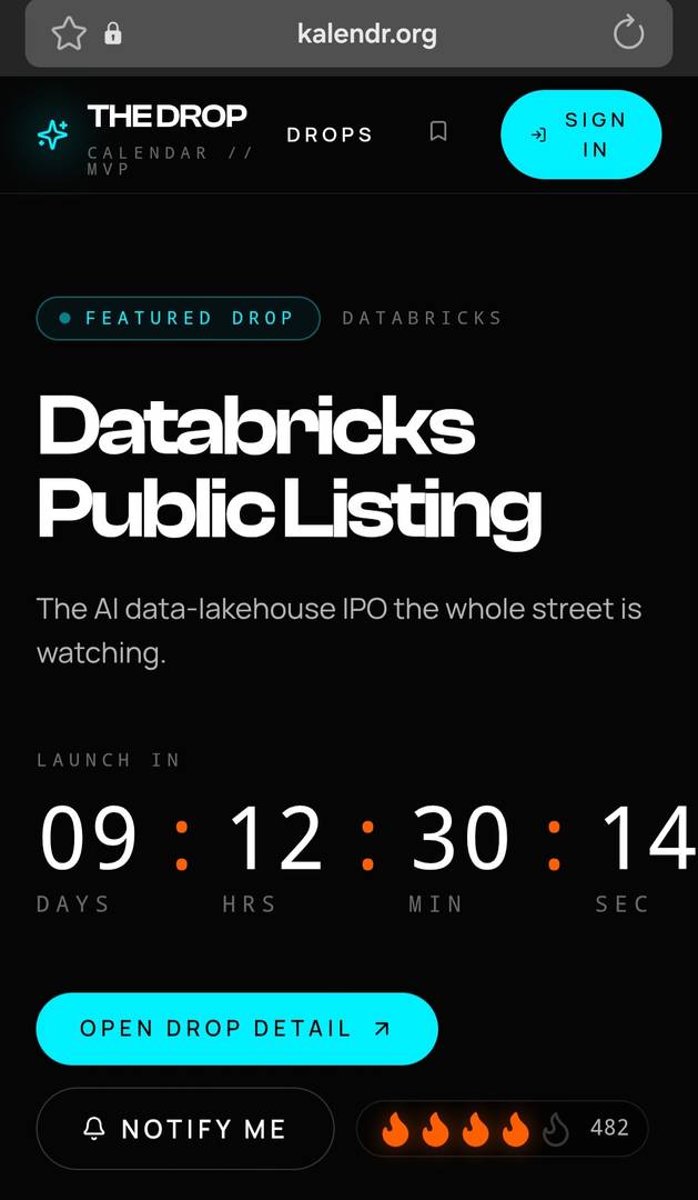 The Drop calendar image 1