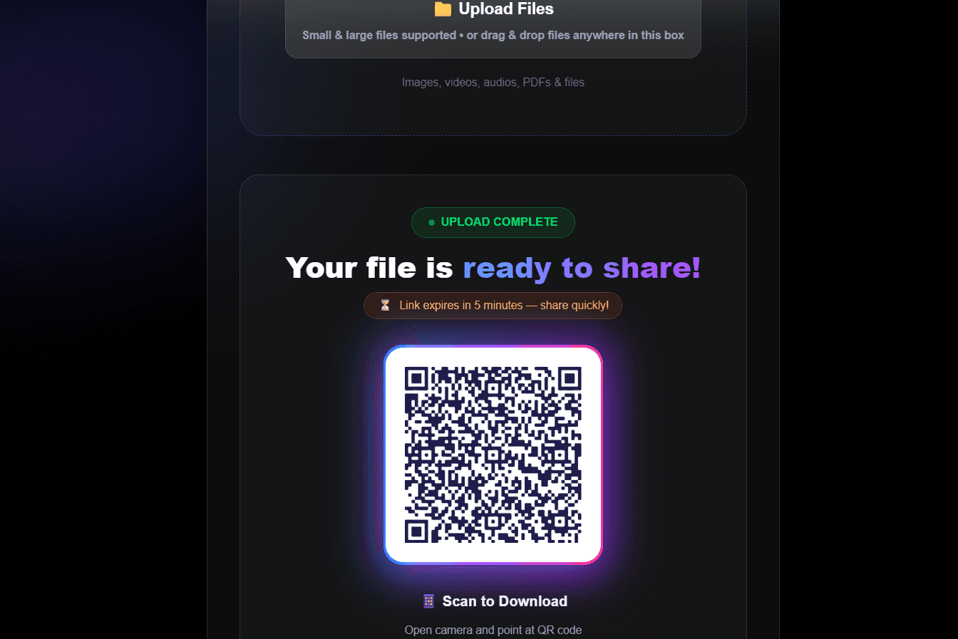 DropSwift - Fast Free File Sharing Website image 3