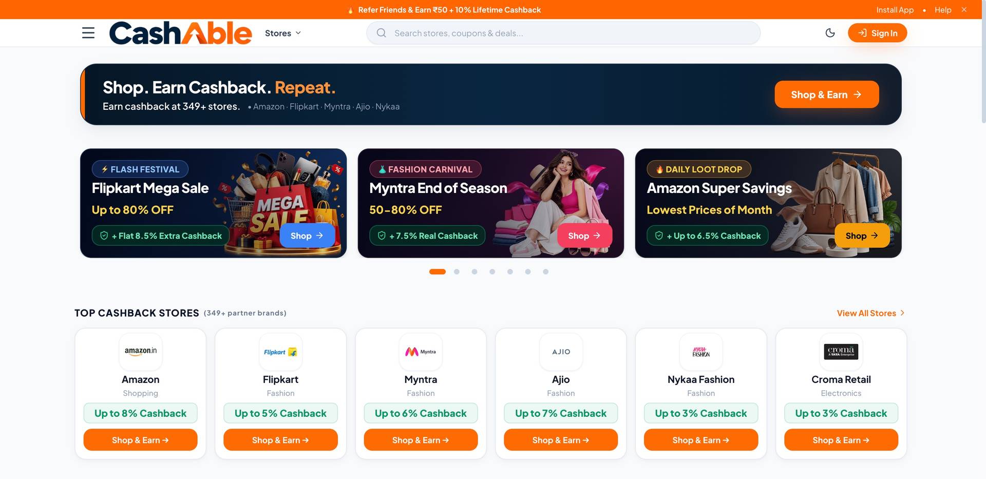 Cashable — Cashback, Coupons & Deals in India image 1