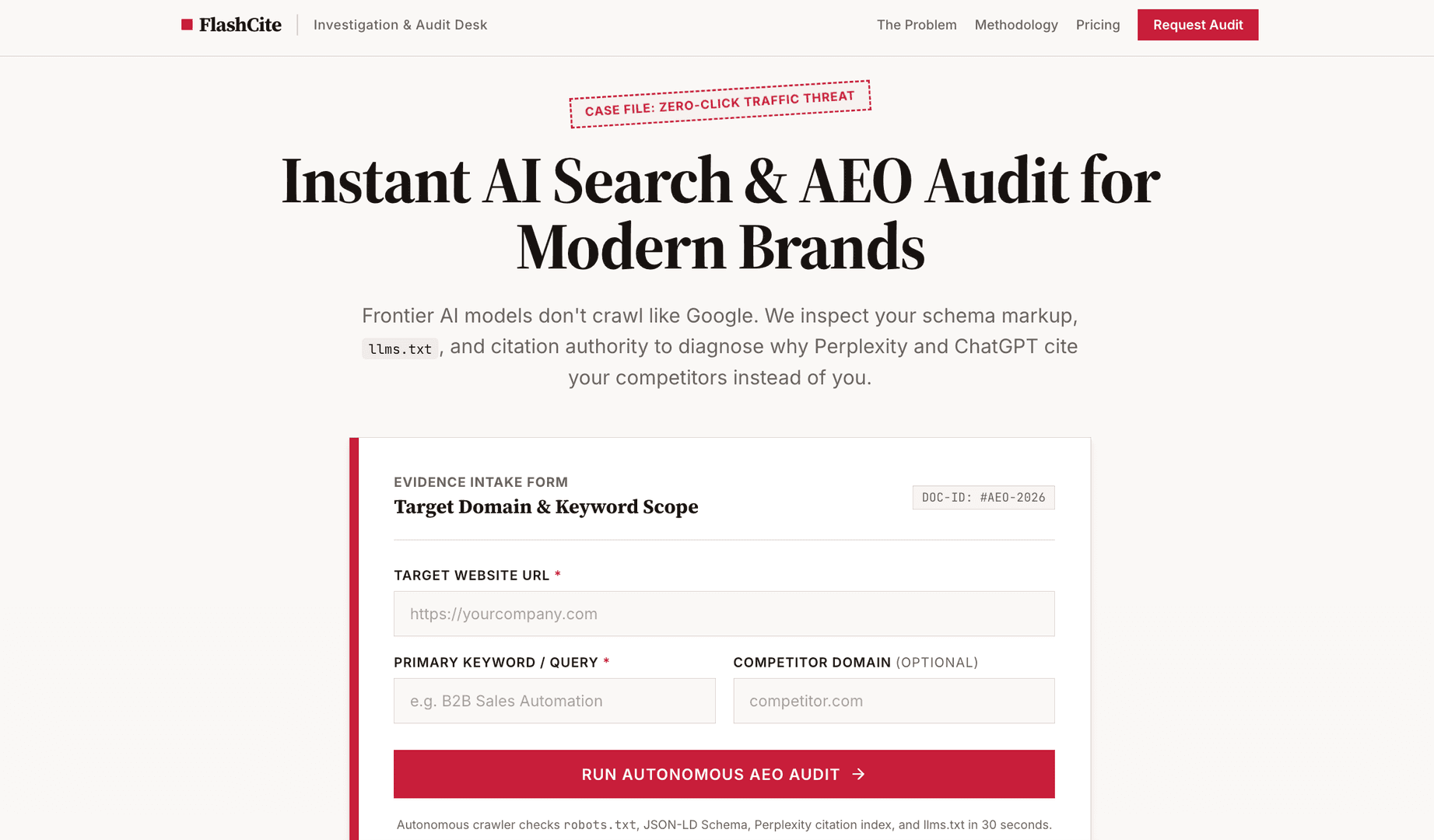 FlashCite — Instant AEO Audit image 1