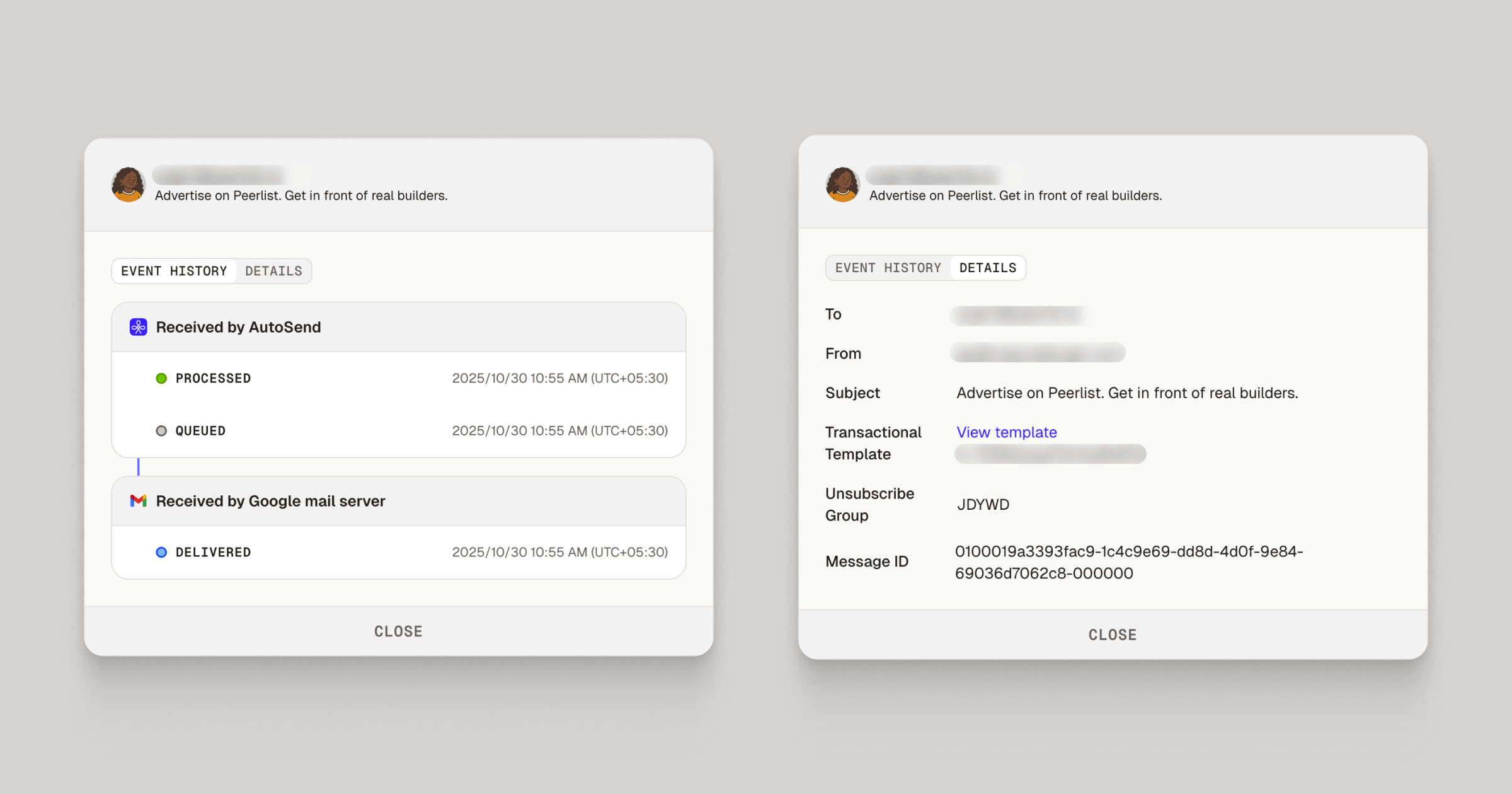Email activity clicks