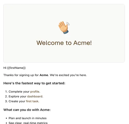 Welcome Email
