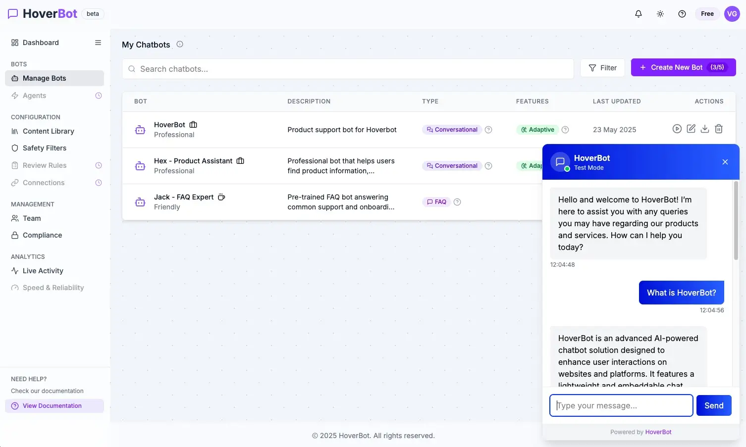 HoverBot on Peerlist