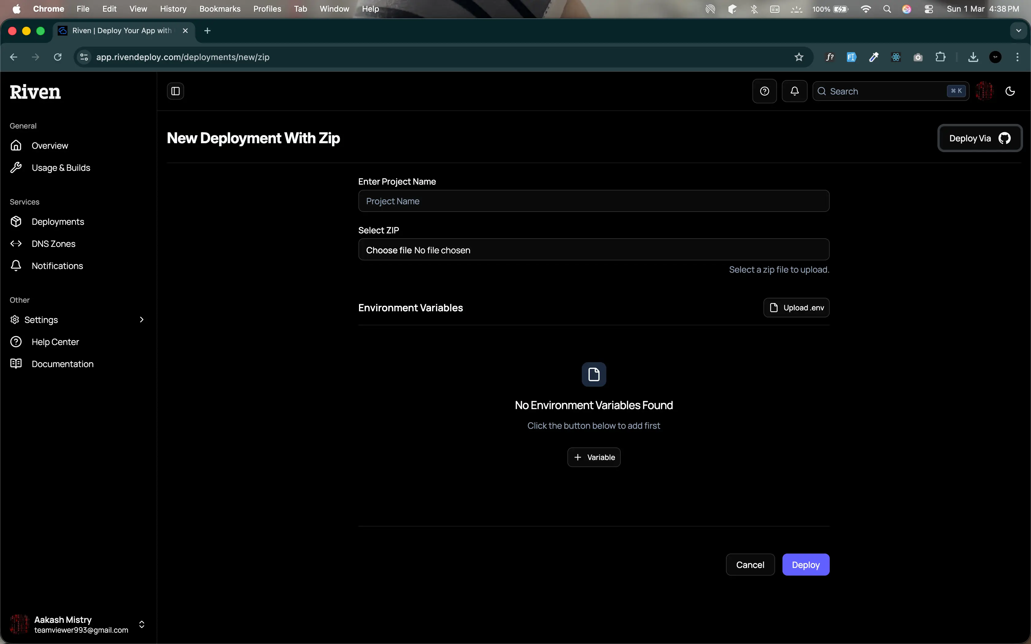 rivendeploy on Peerlist