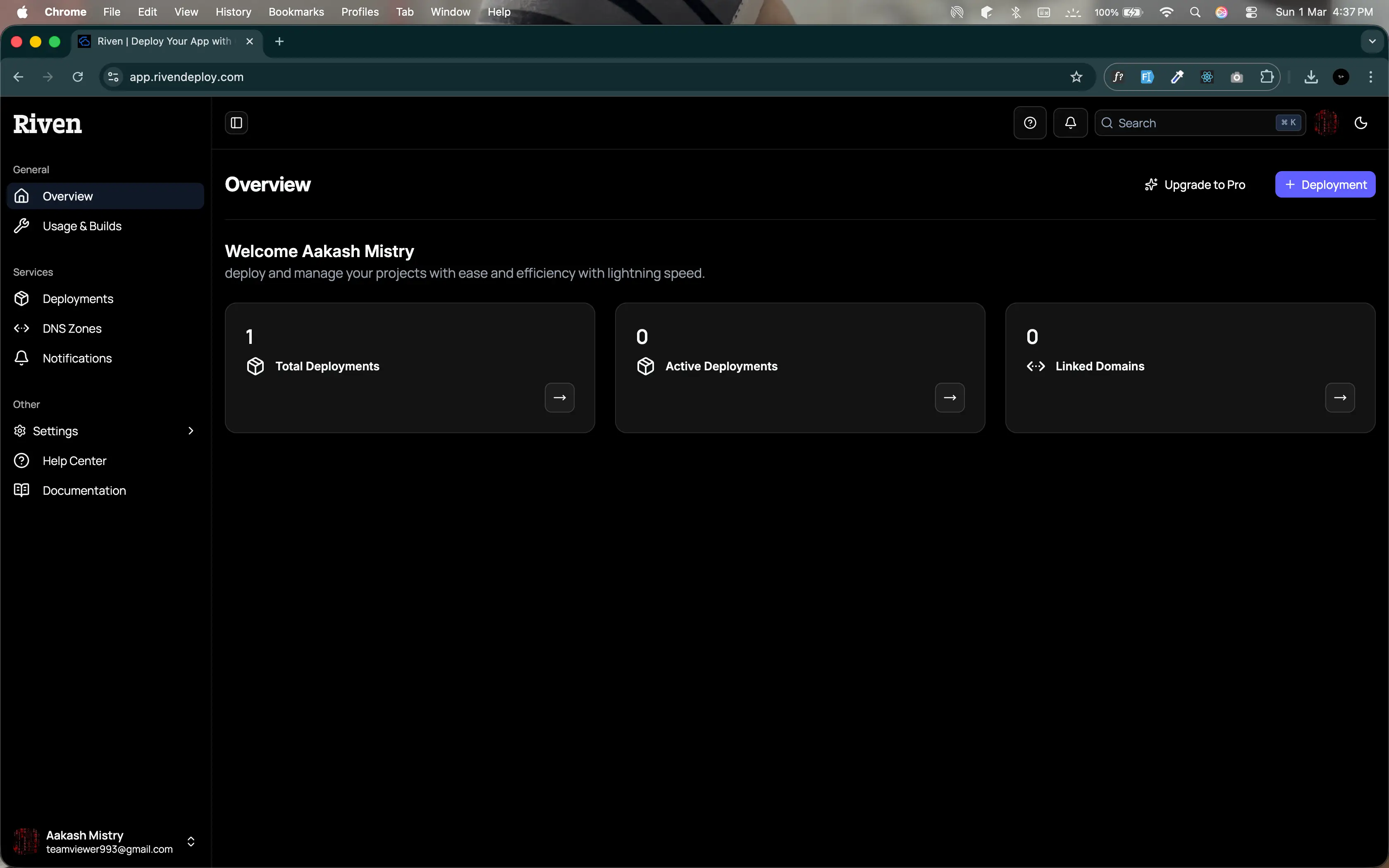 rivendeploy on Peerlist