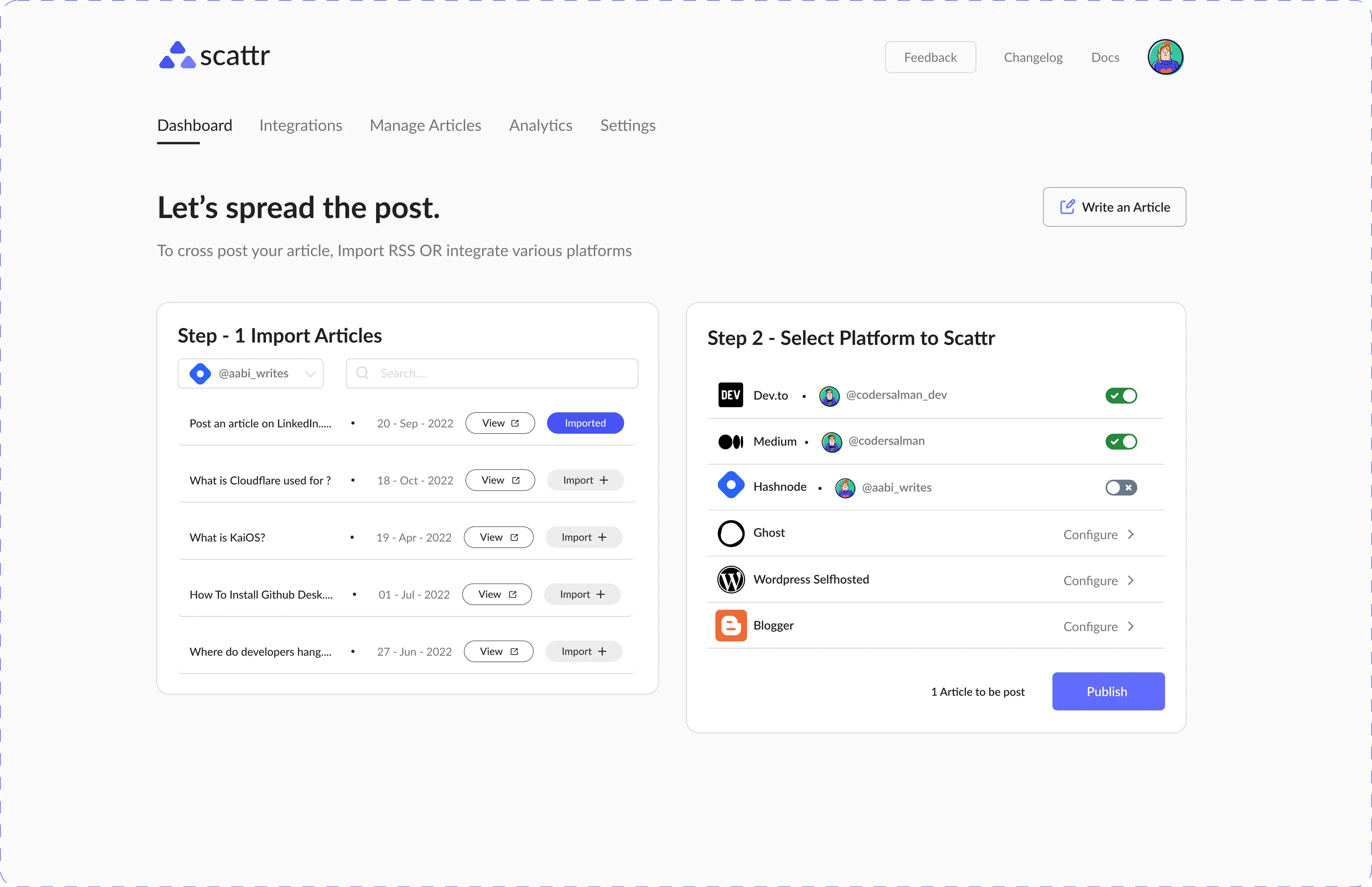 Scattr on Peerlist
