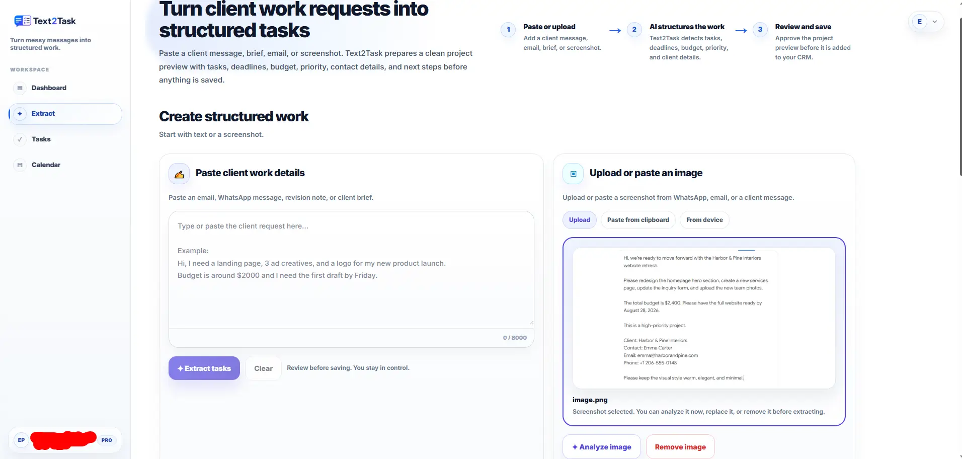 Text2task on Peerlist