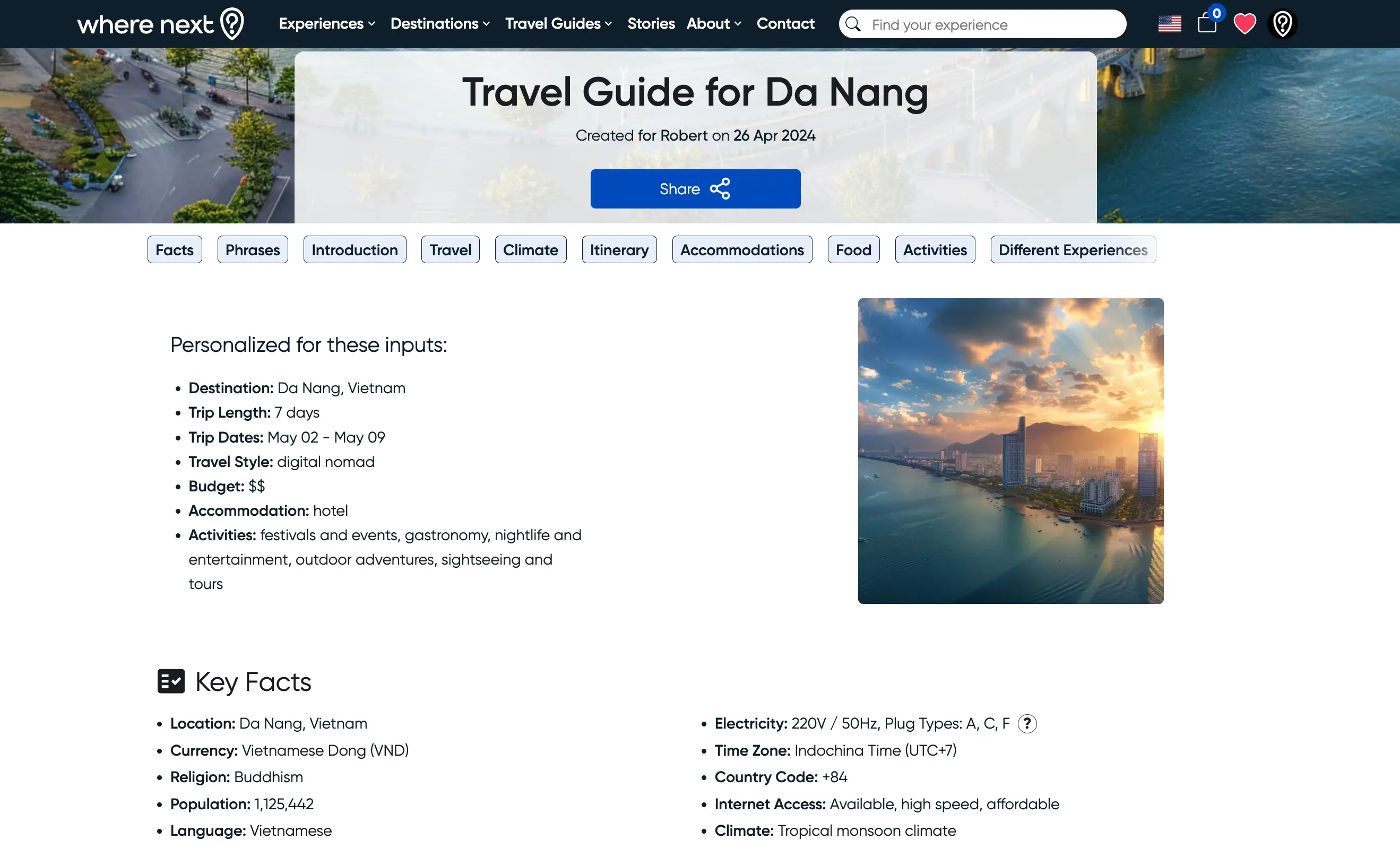 WhereNext Experiences on Peerlist