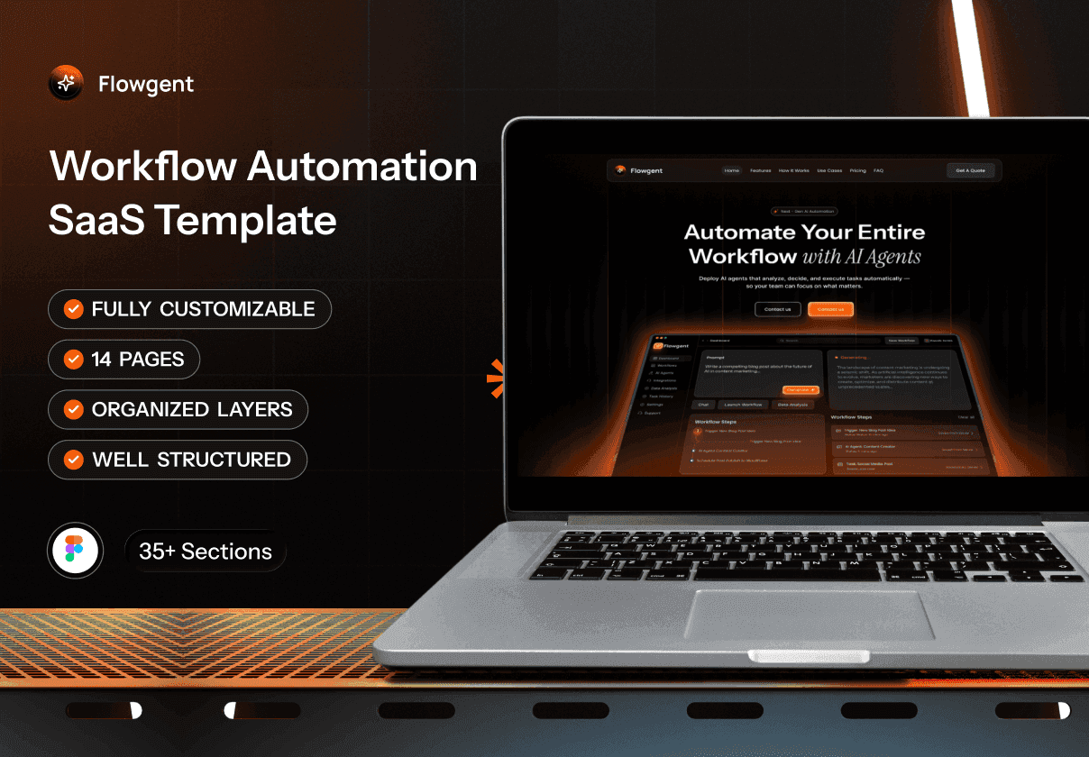 Flowgent - Workflow Automation SaaS Template